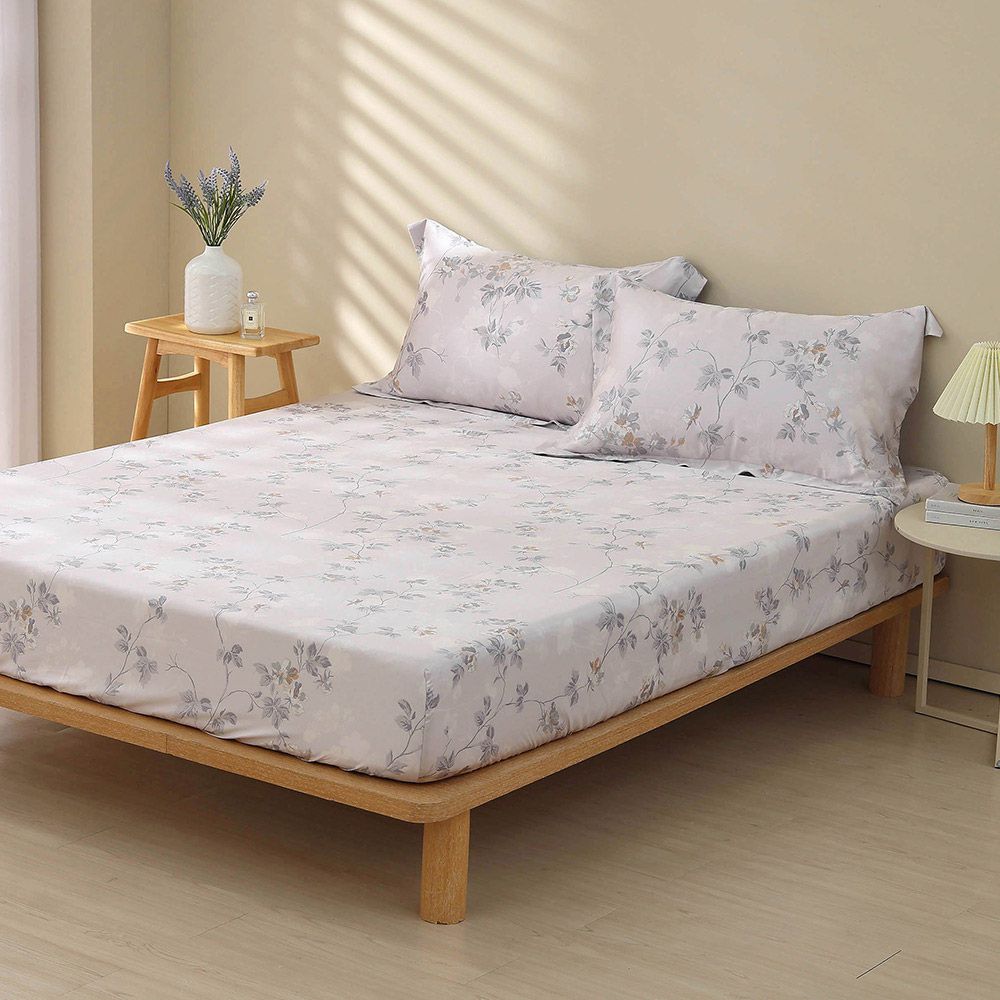 單人床包枕套組 300織100%天絲 萊賽爾-梓丹