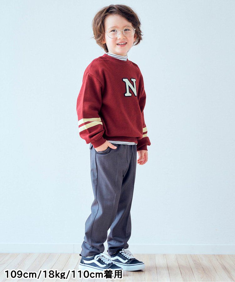 日本 apres les cours - 清爽學院風裏毛長袖運動衫-草綠