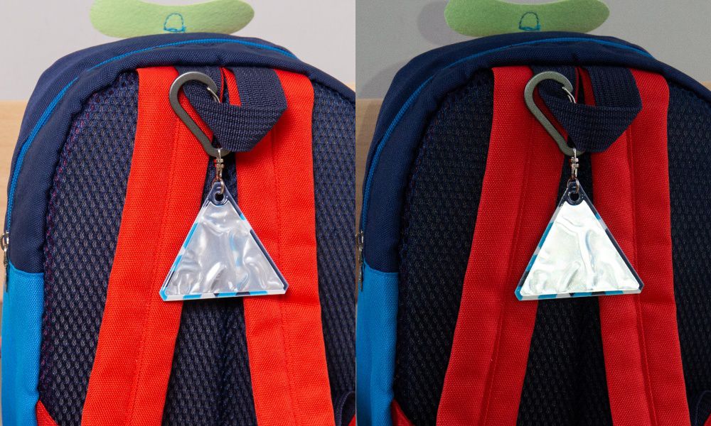 日本文具 SONIC - 安全反光吊飾-藍色三角