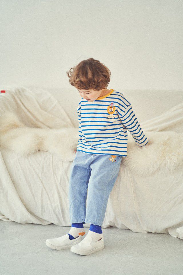 韓國 Mimico - 彩色毛毛獅哈倫褲-天藍