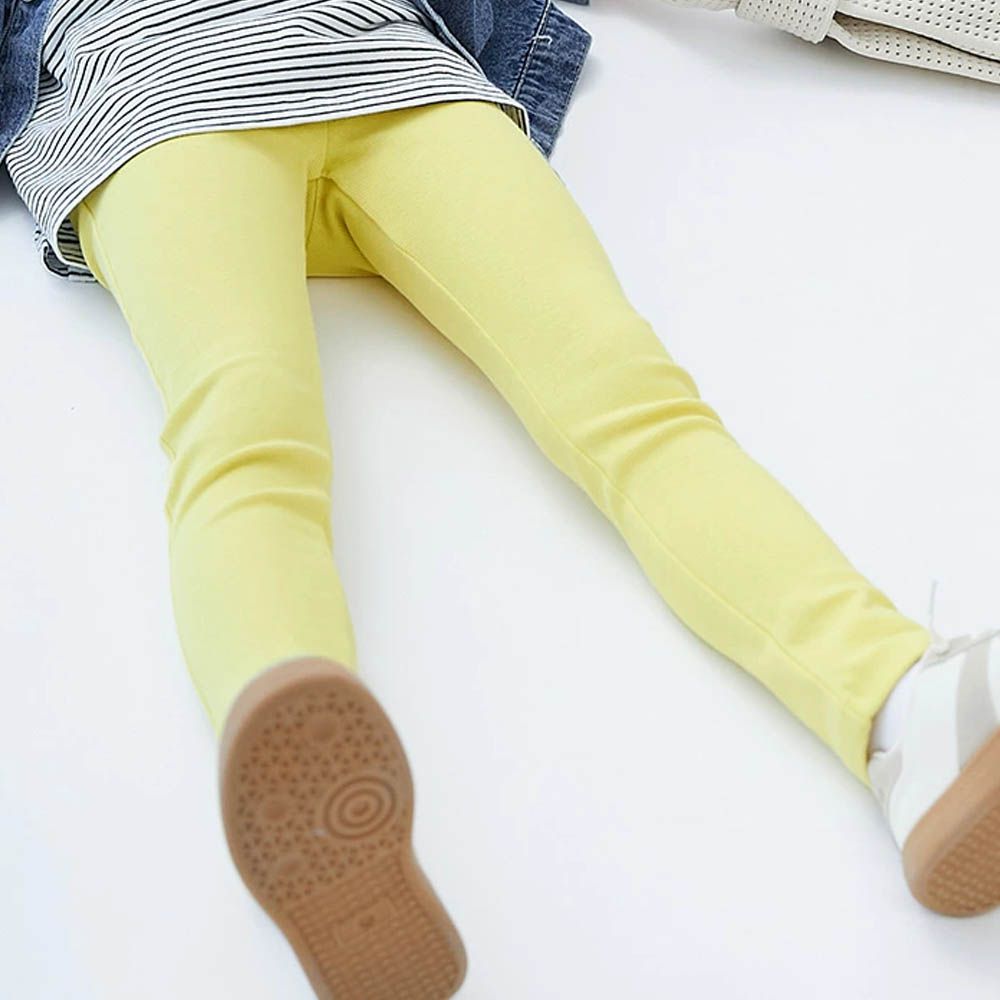 [熱銷定番] 超彈力抗毛球休閒長褲-月亮黃