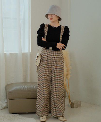 日本 Bou Jeloud - 高雅羊腿袖針織上衣-淺卡其