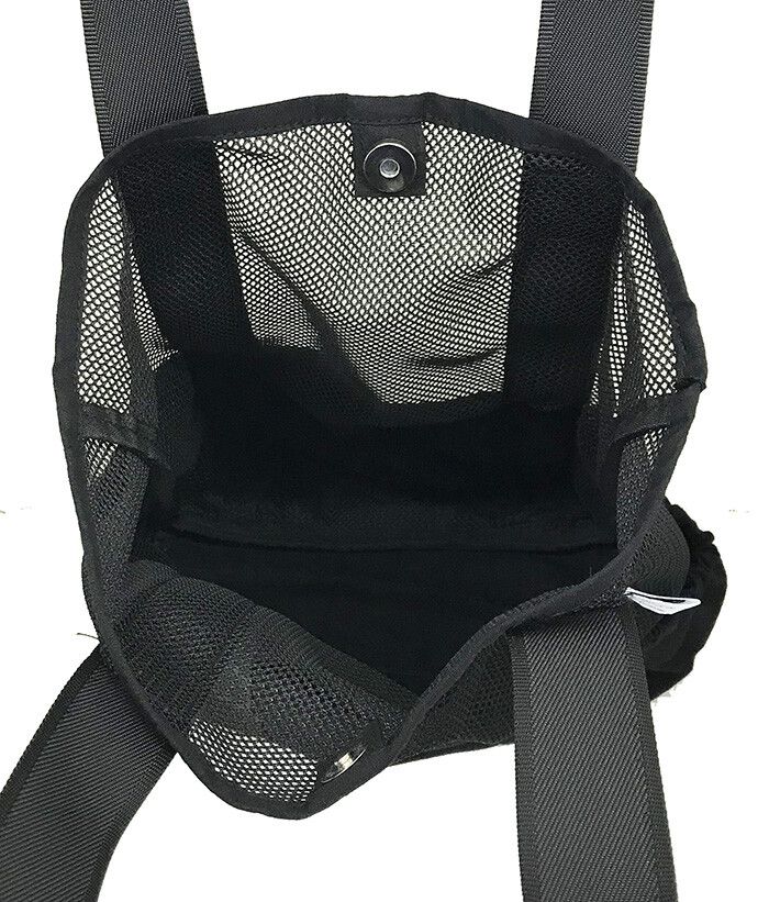 日本代購 - 美式休閒風 網眼拼接肩背購物袋-黑 (37x25x12cm)