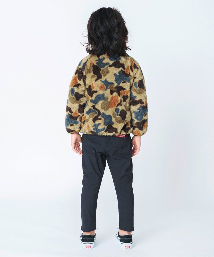 日本 BREEZE - 微立領泰迪熊保暖外套-迷彩-灰綠