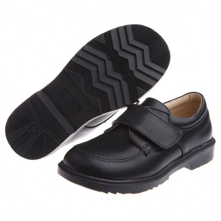 時尚經典款純黑色男童紳士皮鞋