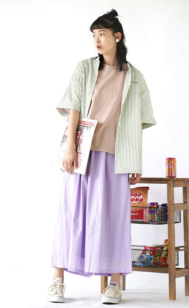 日本 zootie - 男孩風直條紋短袖襯衫-青草綠