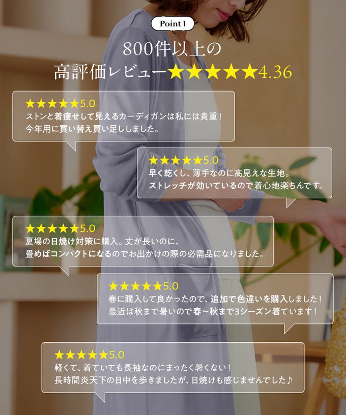 日本 Kobe Lettuce - [輕量]透薄長版防曬罩衫(可機洗)-灰藍