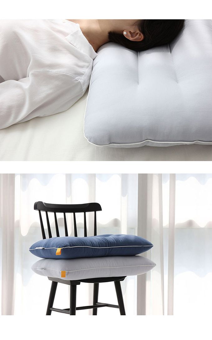 韓國 SSUEIM - 韓國製可水洗防蟎枕頭60x40cm-灰色