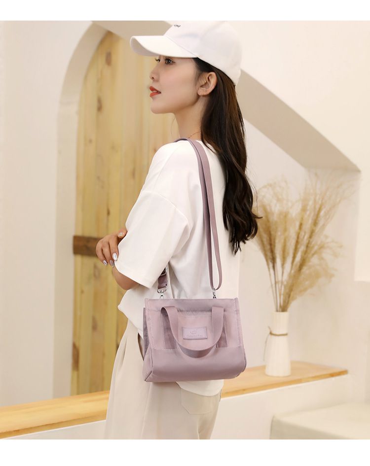 防潑水單肩/斜背小包-黑色 (17x20x12cm)