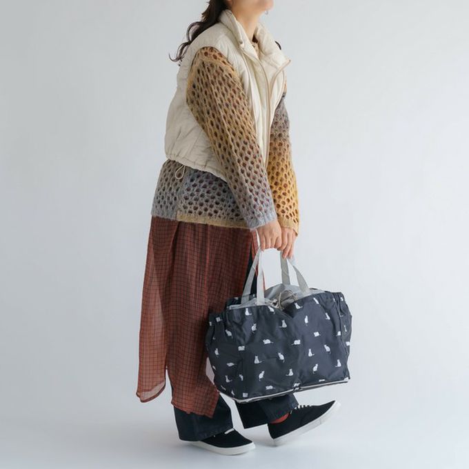 日本 Chepeli - 超大容量保溫保冷購物袋(可折疊收納)-長尾山雀-藍 (約29x52x24cm)