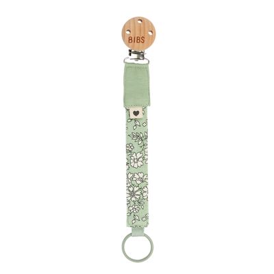 丹麥BIBS - Liberty Pacifier Clip有機棉奶嘴鍊-Capel灰綠
