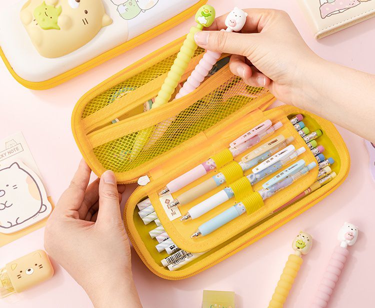 立體防水減壓鉛筆盒-卡通人物-角落生物白熊-粉色 (23.7x11.7x7.7cm)