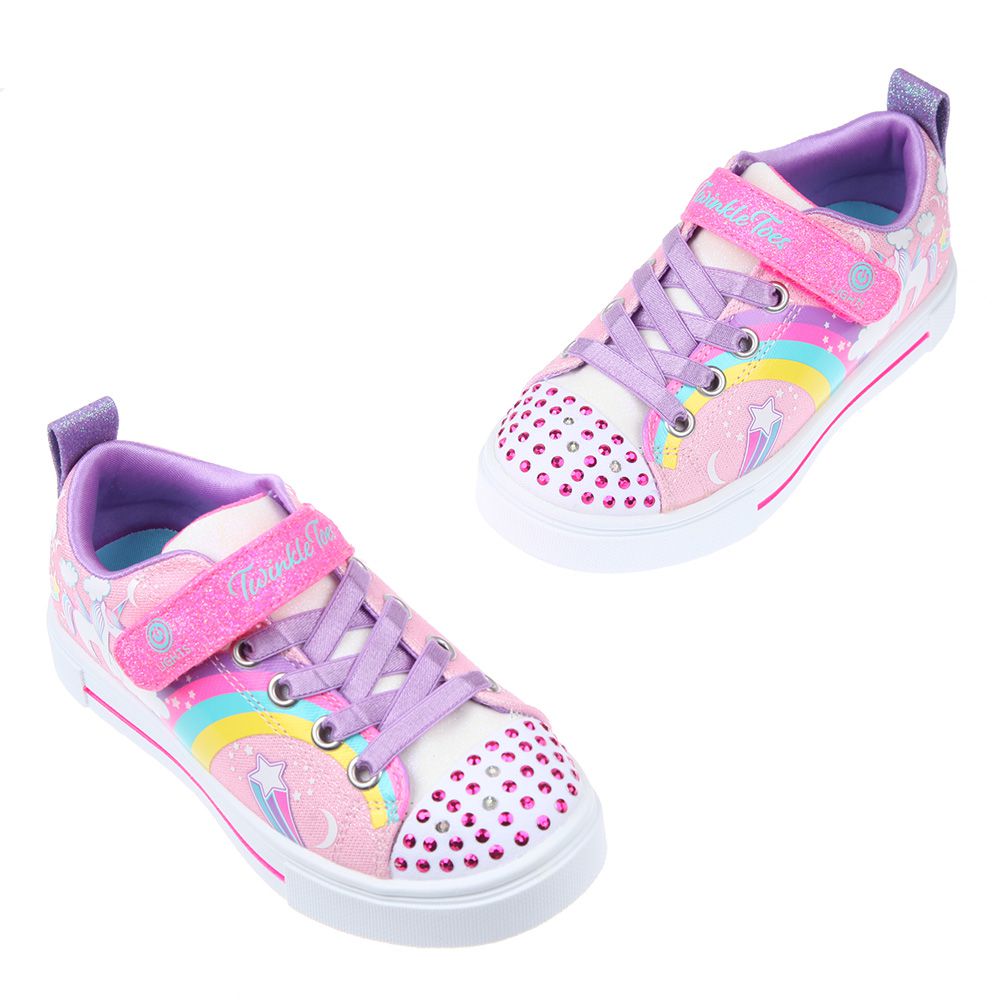 SKECHERS - 夢幻獨角獸粉紅色兒童電燈休閒鞋