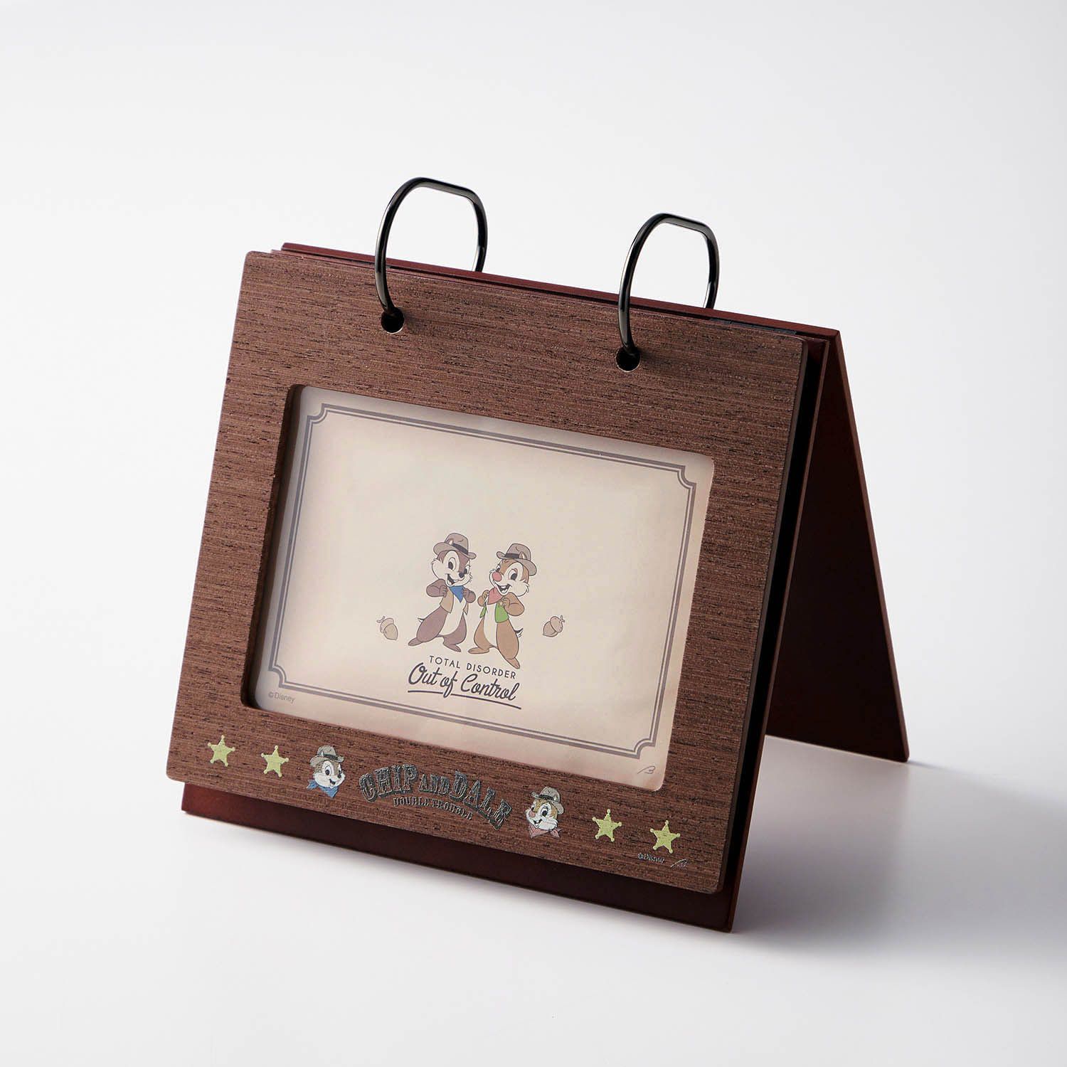 日本千趣會 - 聯名款 木紋相框型的明信片相本(50枚)-卡通人物維尼