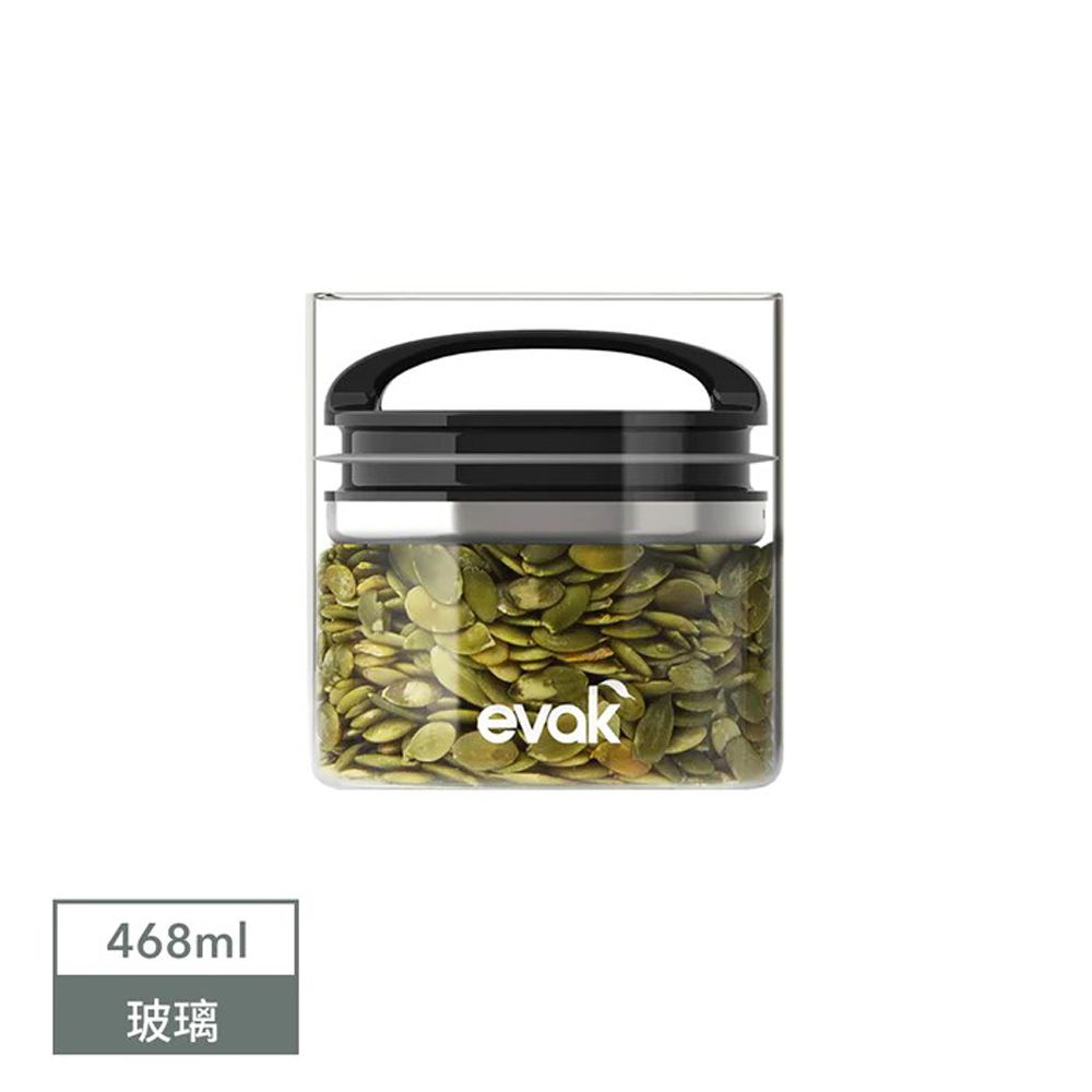 EVAK 密封儲物罐 COMPACT 系列-玻璃/亮面把手 (1號) (468ml)