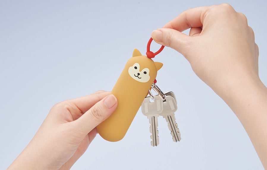 日本文具 LIHIT - 鑰匙收納套/鑰匙圈(約3支)-小花貓