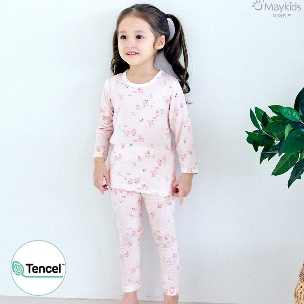 天絲莫代爾透氣長袖家居服-夢幻小綿羊-淺粉