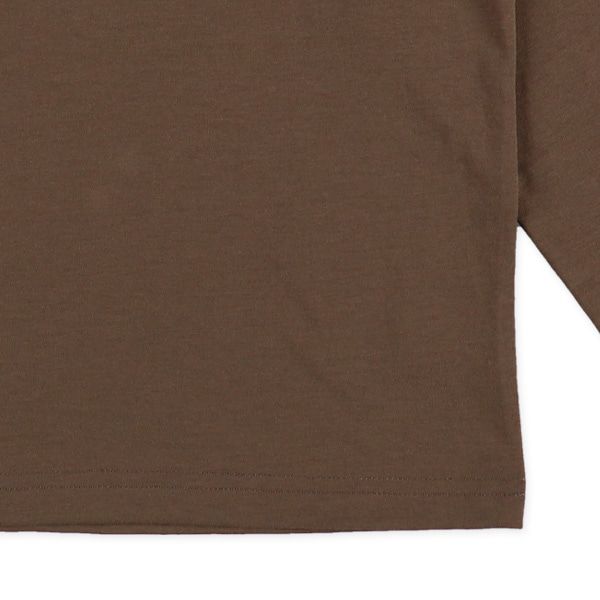 日本西松屋 - 小口袋刺繡薄長袖上衣-恐龍化石-咖啡