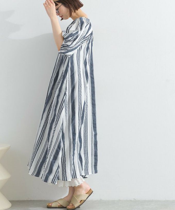 日本 Lupilien - 前後2way 印度棉泡泡袖輕盈洋裝-黑