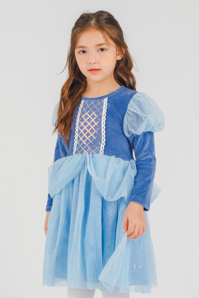 韓國 OZKIZ - 灰姑娘變裝5件組-(含洋裝、皇冠、魔法棒、項鍊、手套