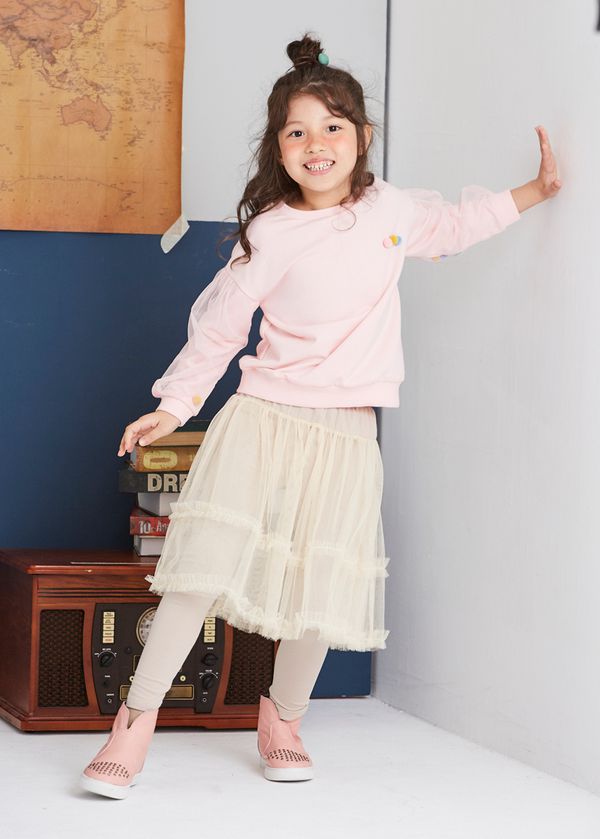 麗嬰房 Little moni - 圓領毛球造型上衣-粉紅