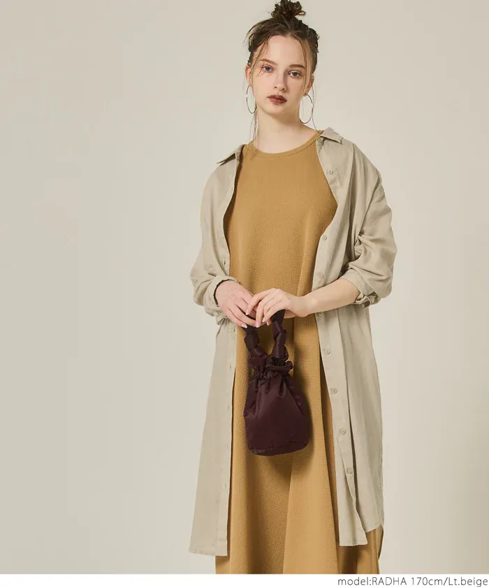 日本 COCA - 純棉透感長版薄外套-軍綠