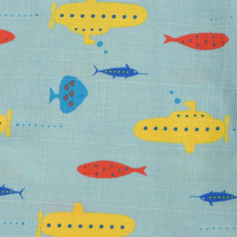 akachan honpo - 兩件式甚平-潛水艇-淺藍色