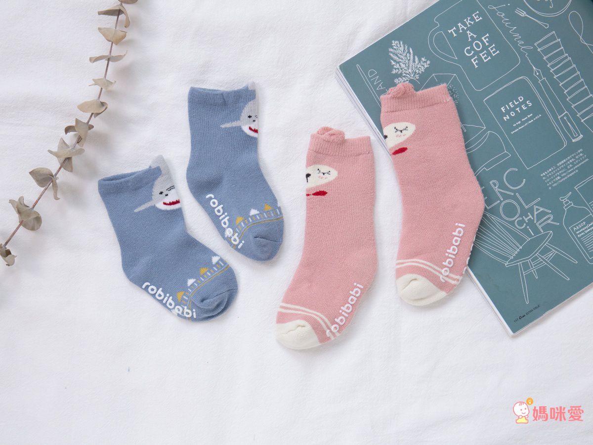 JoyNa - 立體耳朵踝襪(底部止滑)-2雙入-灰色樹懶+隨機1雙