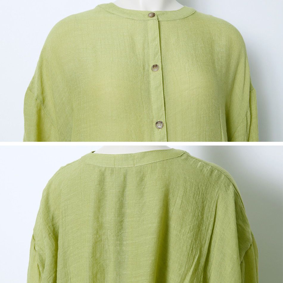 日本 Rejoule - 嫘縈混層次微透膚薄外套/襯衫-奶油杏