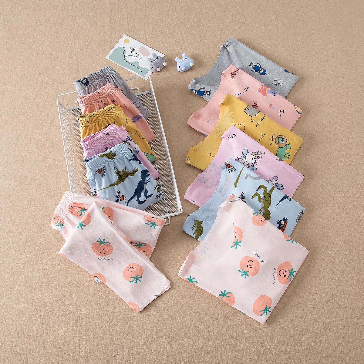 德絨印花長袖家居服-小熊飛機-粉色