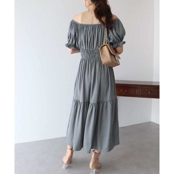 日本 BLUE EAST - 甜美氣質泡泡袖收腰洋裝-薄荷綠