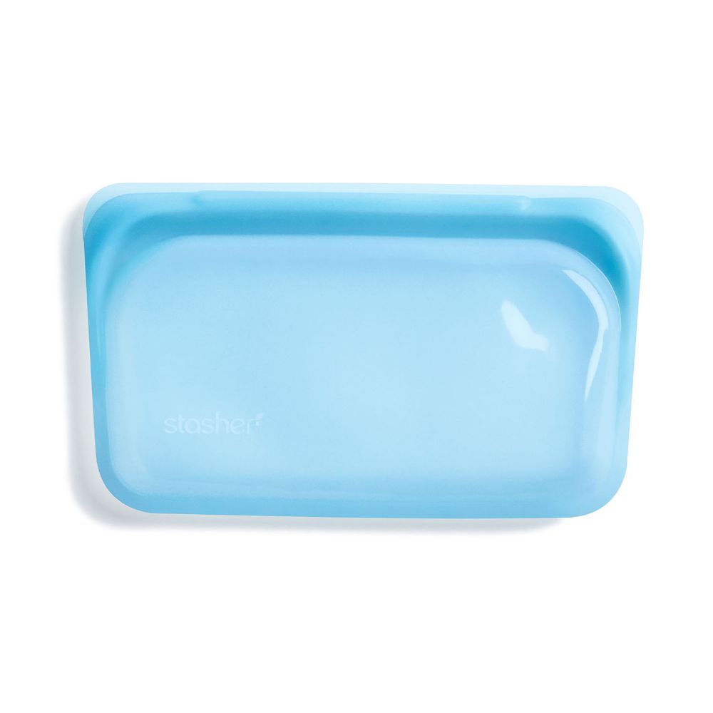 美國 Stasher - 食品級白金矽膠密封食物袋-長形-藍 (355ml)