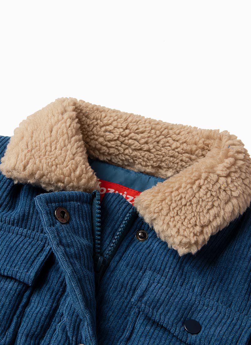 韓國 OZKIZ - (內鋪棉)燈芯絨縮袖口外套