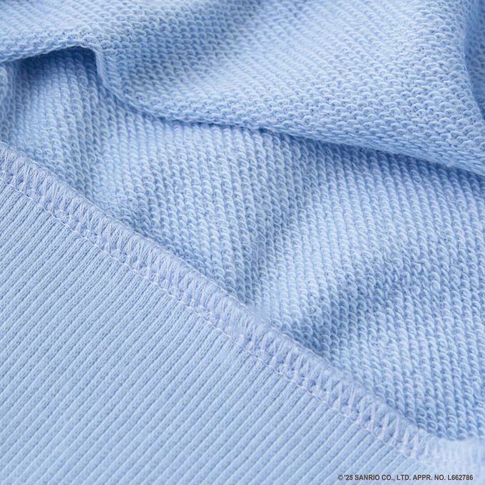 日本 Lycee mine - 連名款 正反兩穿純棉荷葉領長袖上衣-卡通人物三麗鷗-水藍