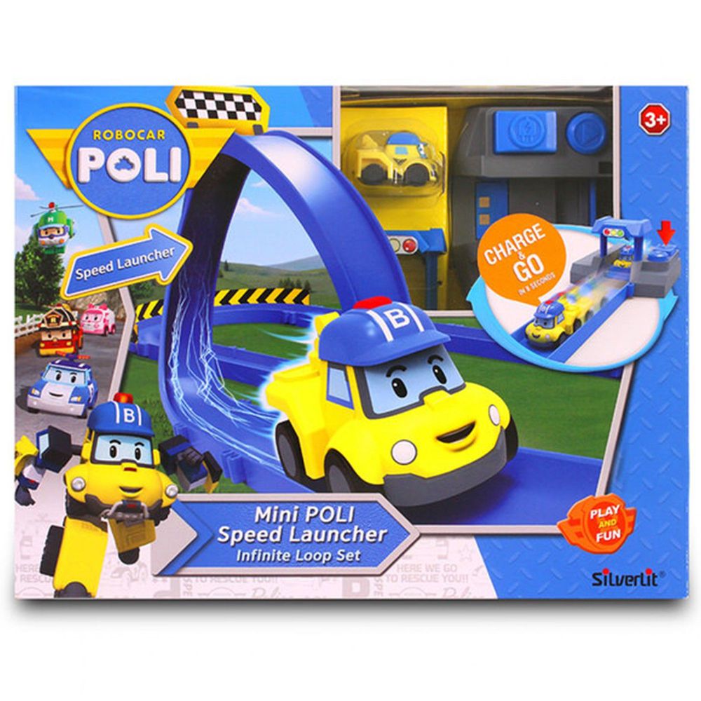 POLI 波力 - 迷你波力特技軌道系列-無限彎圈組-附迷你巴奇充電車1台