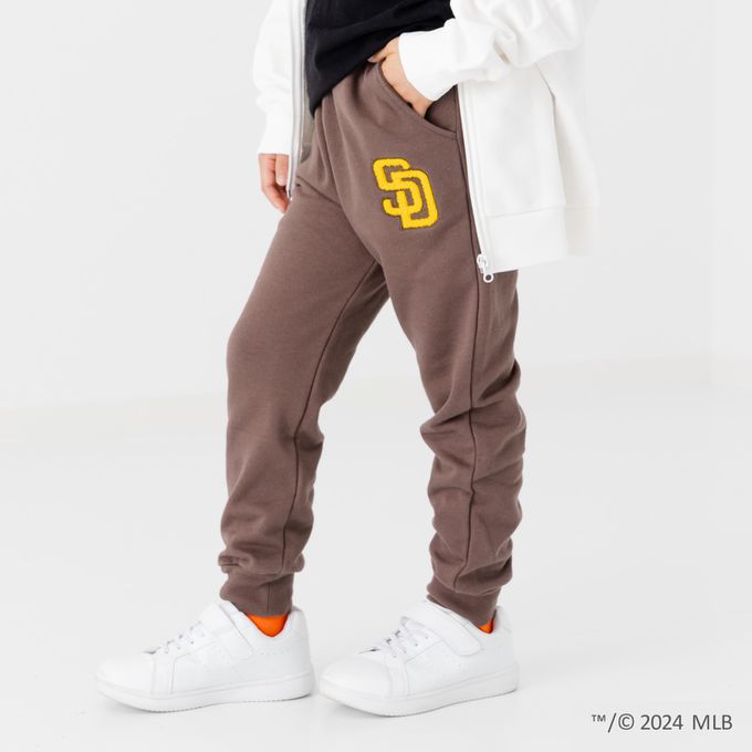 日本 Chil2 - MLB聯名 裏毛休閒運動長褲-紐約洋基-深灰