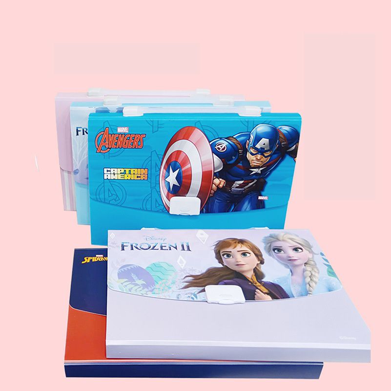 A4文件分類收納風琴包-卡通人物美國隊長-藍色