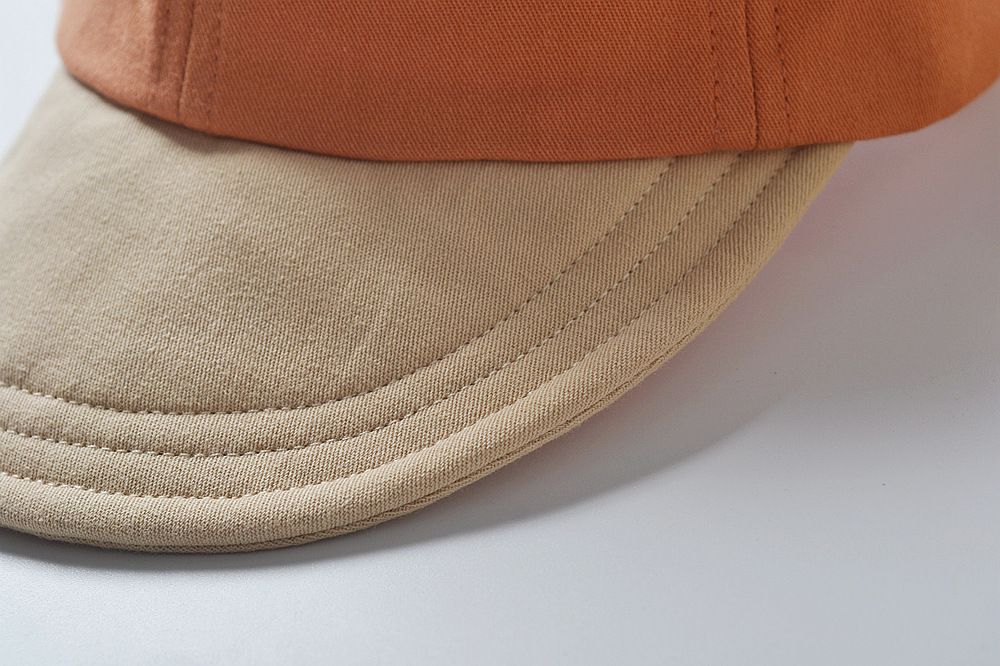 拼色鴨舌帽-橘色