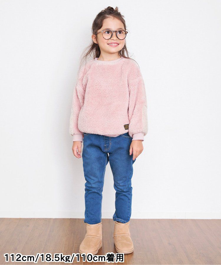 日本 BREEZE - 泰迪熊絨毛保暖長袖上衣-繽紛撞色