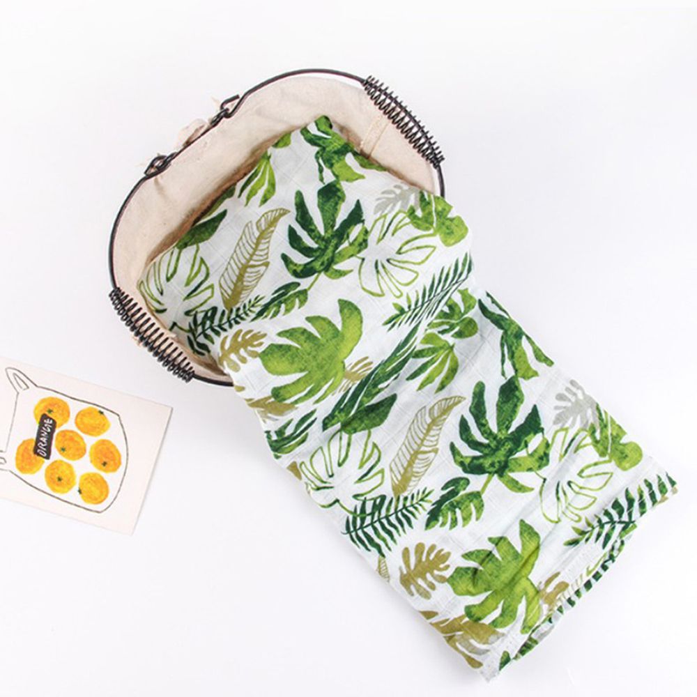 Muslin Tree - 手繪風雙層紗多功能嬰兒包巾-手繪熱帶雨林 (120*120cm)