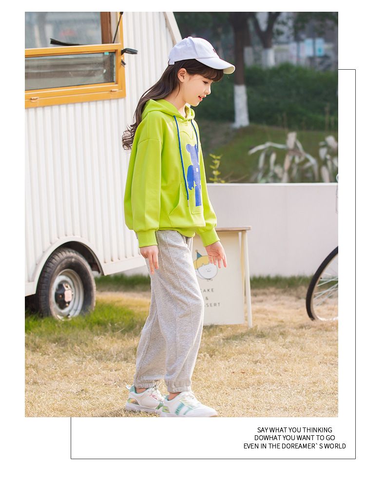 運動縮口長褲-灰色