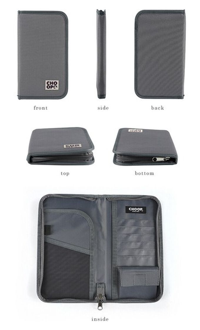 日本 LIZDAYS - 存摺護照卡片多用途收納包-(防盜設計)-黑