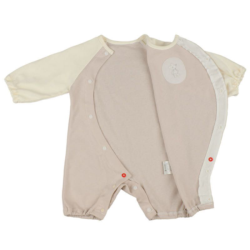 akachan honpo - 連身衣-小熊刺繡-摩卡色