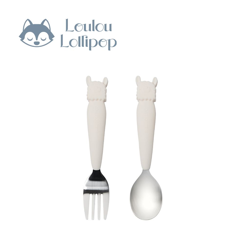 動物造型 兒童304不鏽鋼叉匙組-可愛草泥馬