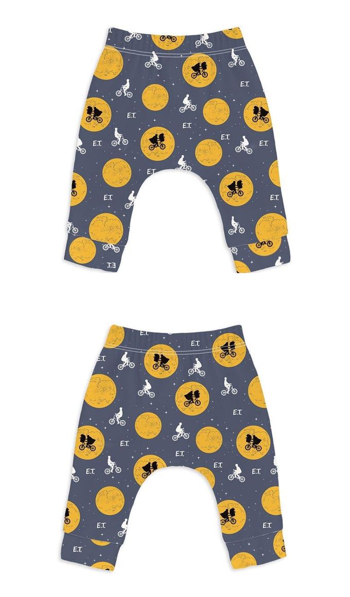 英國 SLEEP NO MORE - 100% 有機棉嬰幼兒長褲-ET外星人/飛向月球 (1.5-2 Y)