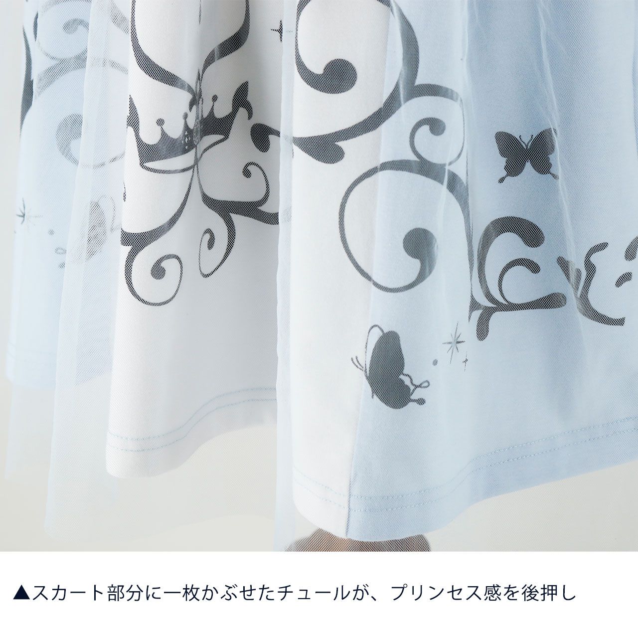 日本 Catherine Cottage - 童話公主薄紗拼接洋裝-水藍