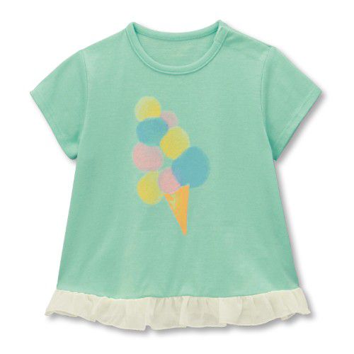 日本千趣會 - 天竺棉印花短T(小童)-Lovely愛心-白