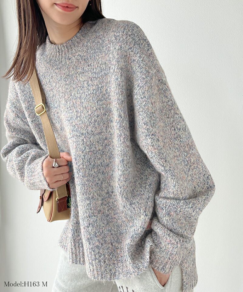 日本 Classical Elf - Java聯名 溫柔感羊毛混紡針織上衣-灰棕