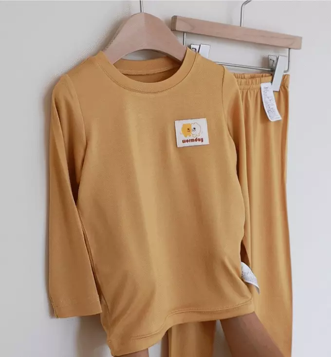 韓國 Cordi-i - 保暖彈性發熱衣套裝-芥黃