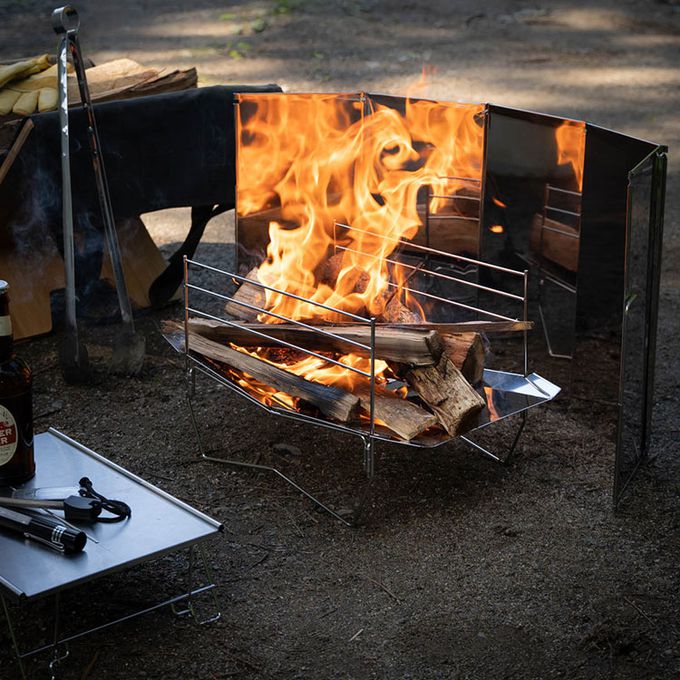 日本CAPTAIN STAG - 戶外露營不鏽鋼可拆式焚火台/烤肉架